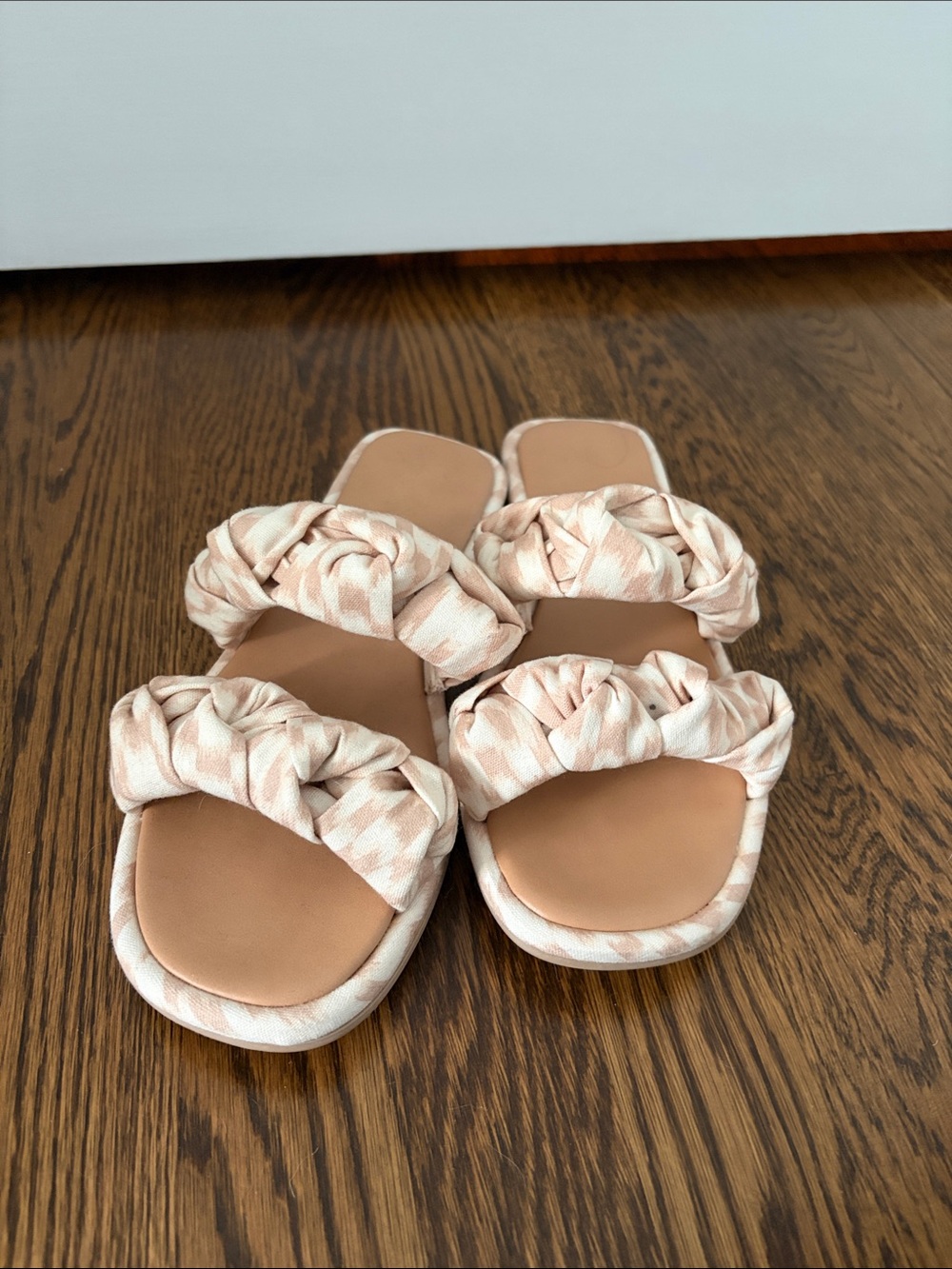 Universal Thread Braided Double-Strap Slide Sandals - Blush Pink & Tan